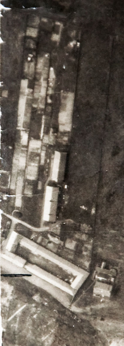 Aerial photograph of Chapel Row, June 1945